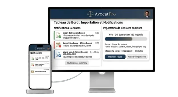 Notifications et import mahakim AvocatPro